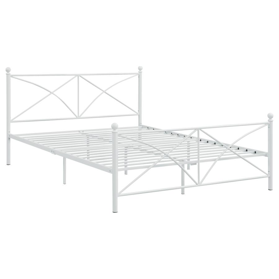 (image for) Hart Metal Queen Open Frame Bed White - Click Image to Close