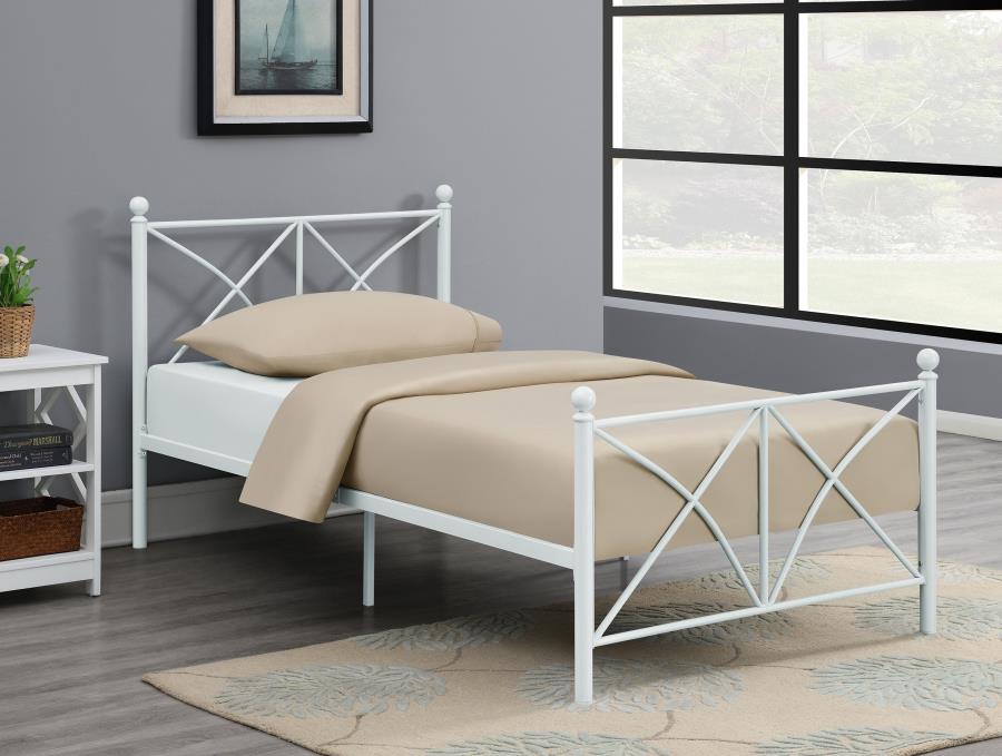 (image for) Hart Metal Twin Open Frame Bed White