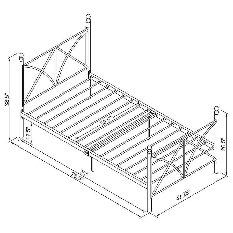 (image for) Hart Metal Twin Open Frame Bed White