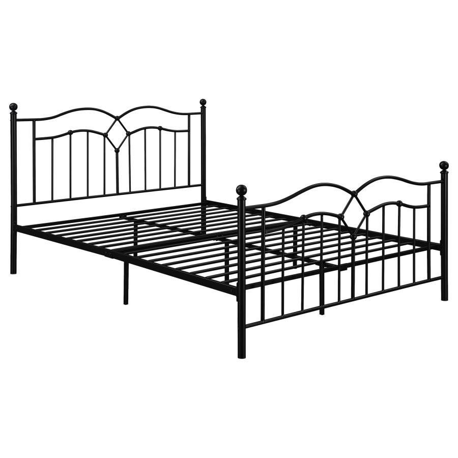 (image for) Klossen Metal Queen Open Frame Bed Black - Click Image to Close