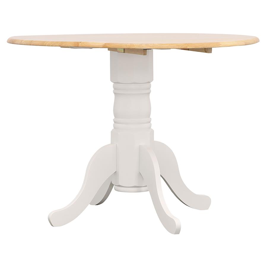 (image for) Allison Round 40-inch Drop Leaf Extension Dining Table White - Click Image to Close