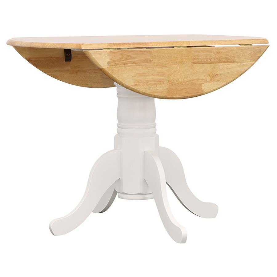 (image for) Allison Round 40-inch Drop Leaf Extension Dining Table White