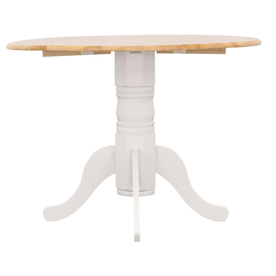 (image for) Allison Round 40-inch Drop Leaf Extension Dining Table White