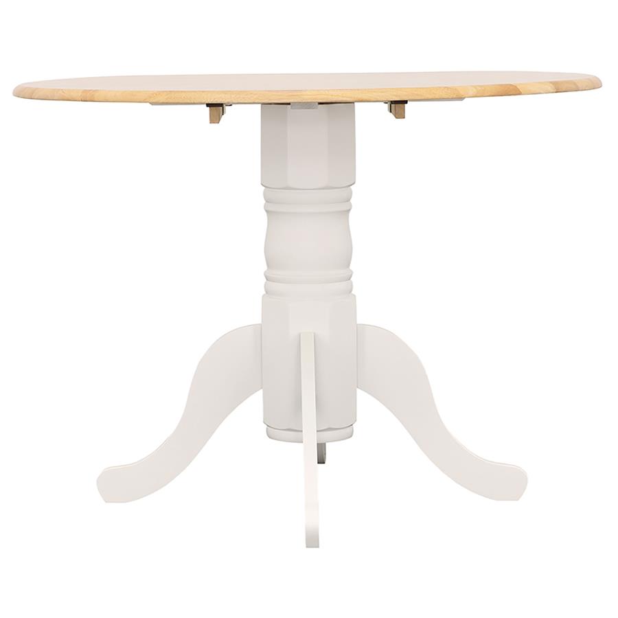 (image for) Allison Round 40-inch Drop Leaf Extension Dining Table White