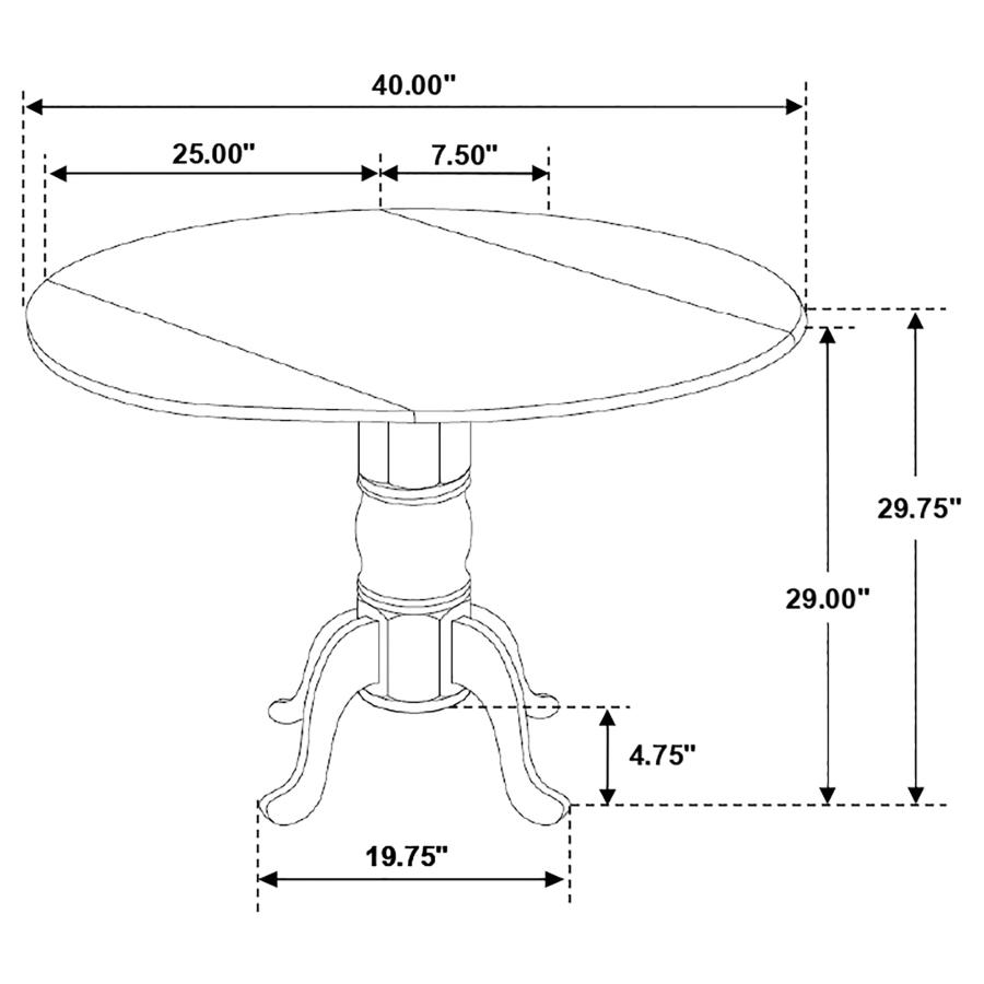 (image for) Allison Round 40-inch Drop Leaf Extension Dining Table White