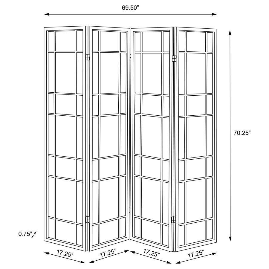 (image for) Catabella 4-Panel Room Divider Folding Shoji Screen Floral