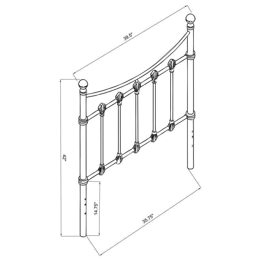 (image for) Marie Metal Twin Open Frame Headboard White