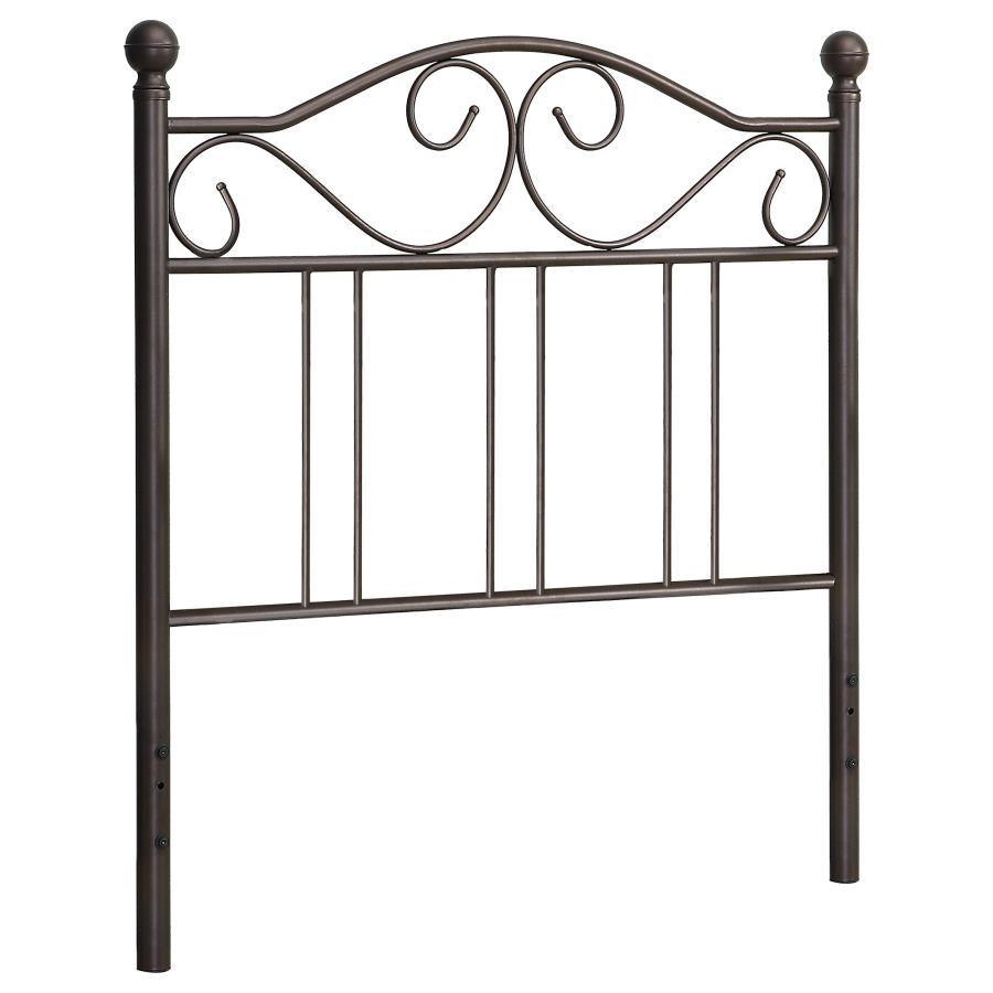 (image for) Ellis Metal Twin Open Frame Headboard Dark Bronze - Click Image to Close