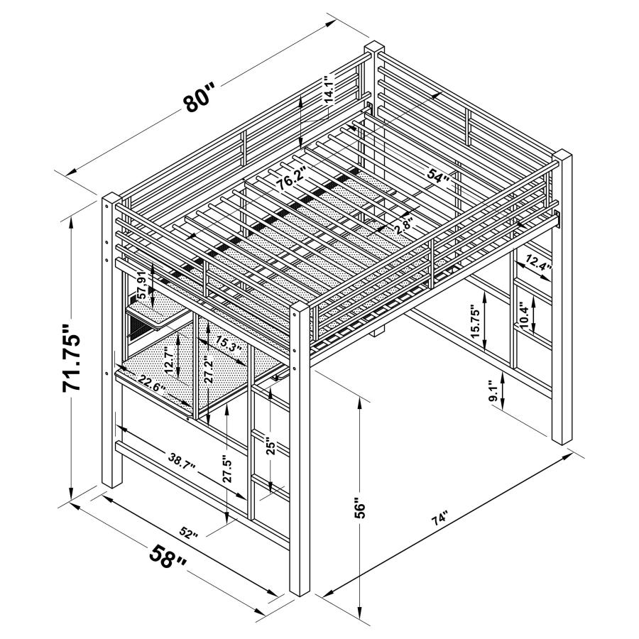 (image for) Avalon Full Workstation Loft Bed Black