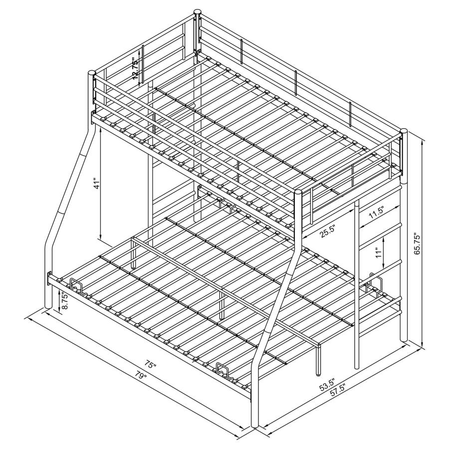 (image for) Hayward Metal Twin Over Full Bunk Bed Silver