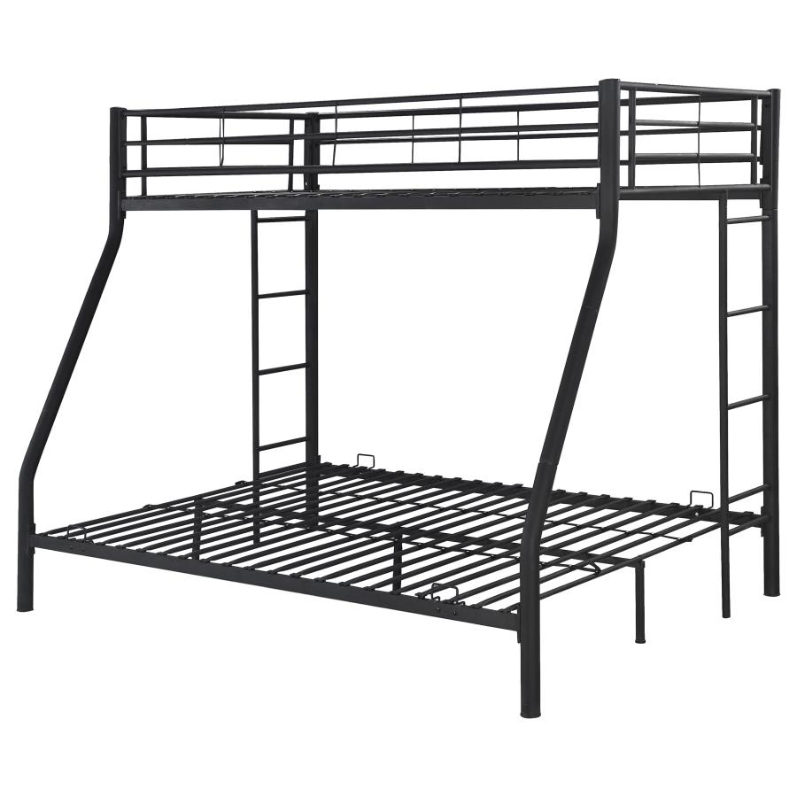 (image for) Hayward Metal Twin Over Full Bunk Bed Black - Click Image to Close