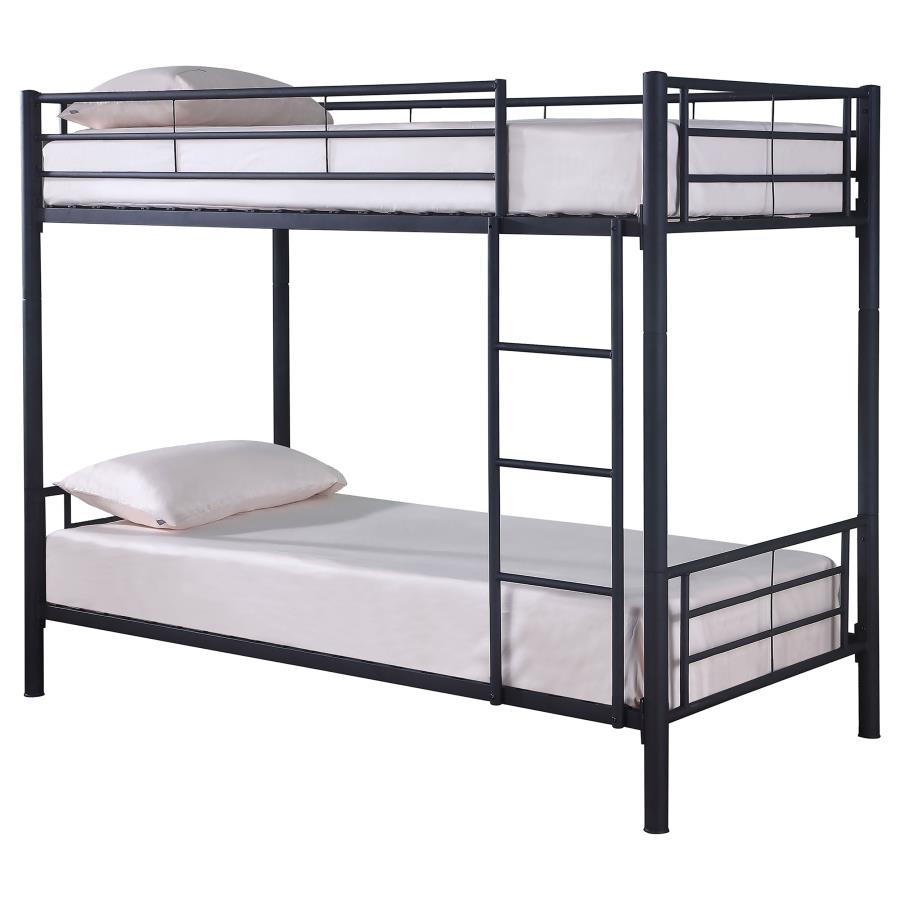 (image for) Hayward Metal Twin Over Twin Bunk Bed Black