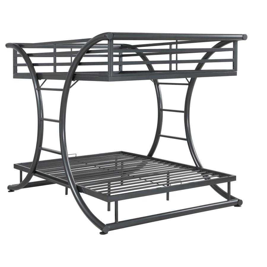 (image for) Stephan Metal Full Over Full Bunk Bed Gunmetal - Click Image to Close