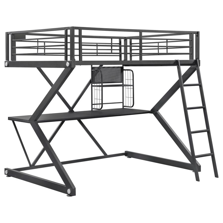 (image for) Parkview Full Workstation Loft Bed Black - Click Image to Close