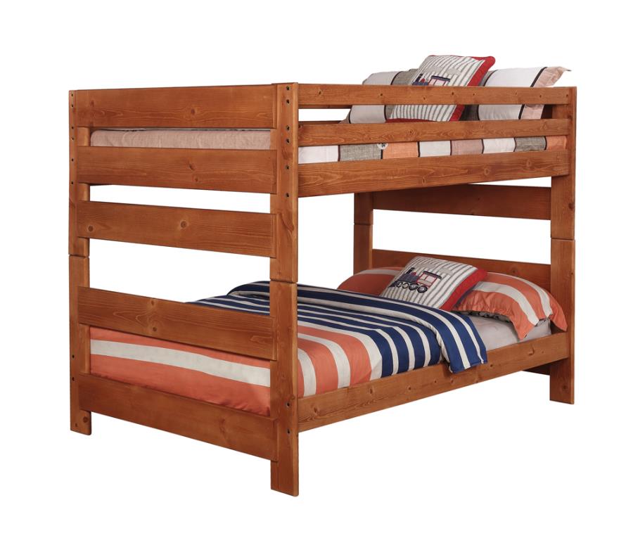 (image for) Wrangle Hill Wood Full Over Full Bunk Bed Amber Wash - Click Image to Close