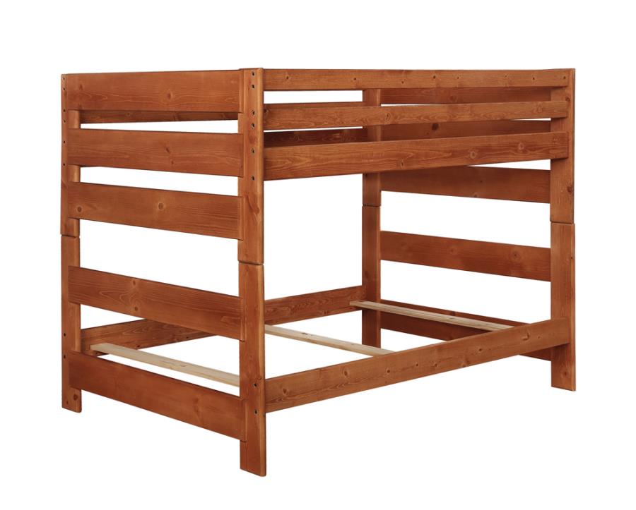 (image for) Wrangle Hill Wood Full Over Full Bunk Bed Amber Wash