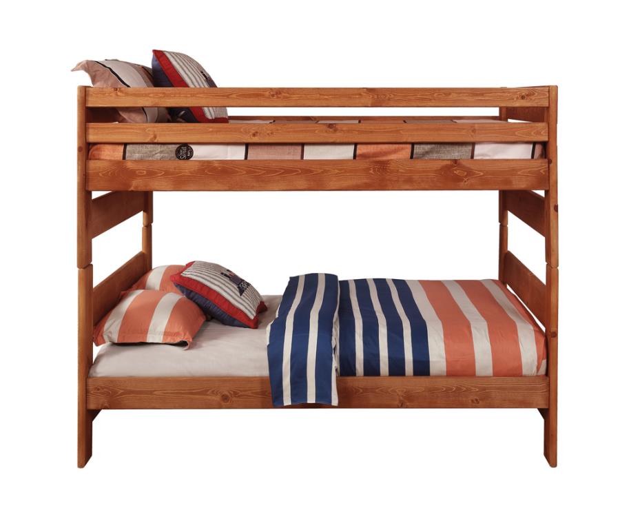 (image for) Wrangle Hill Wood Full Over Full Bunk Bed Amber Wash