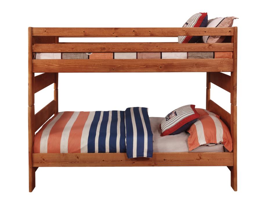 (image for) Wrangle Hill Wood Full Over Full Bunk Bed Amber Wash