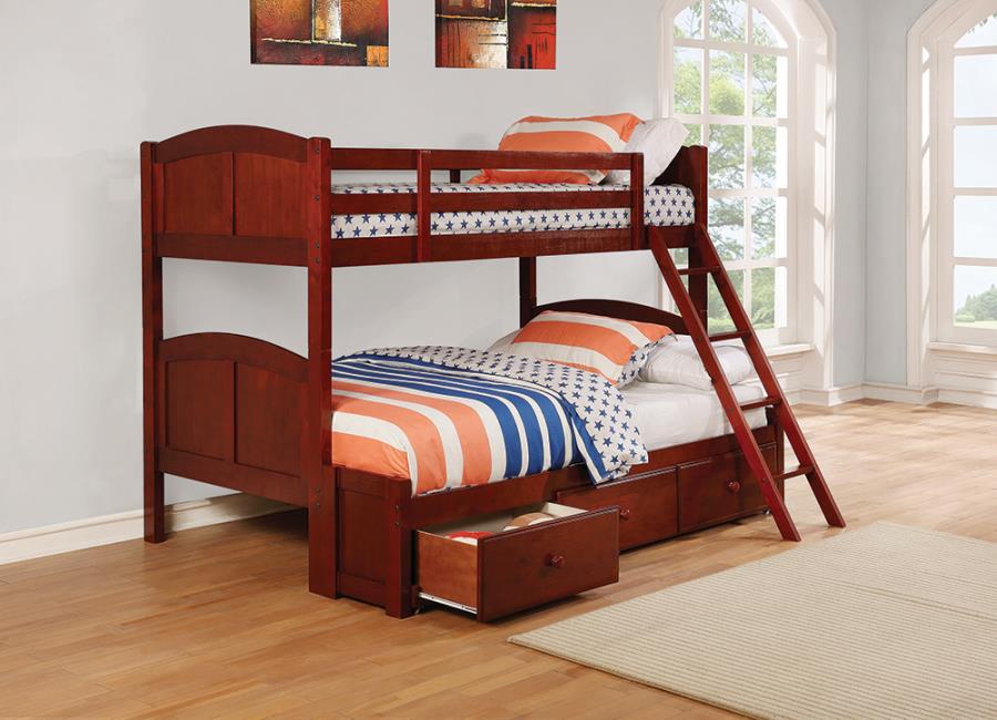 (image for) Parker Twin over Full Panel Bunk Bed Chestnut