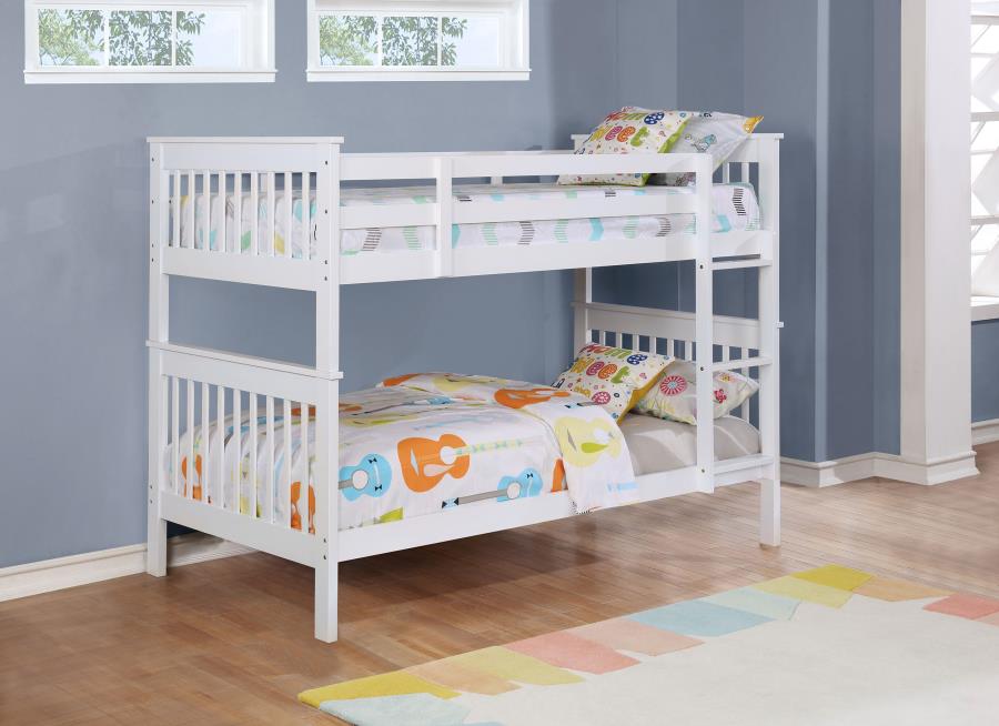 (image for) Chapman Wood Twin Over Twin Bunk Bed White