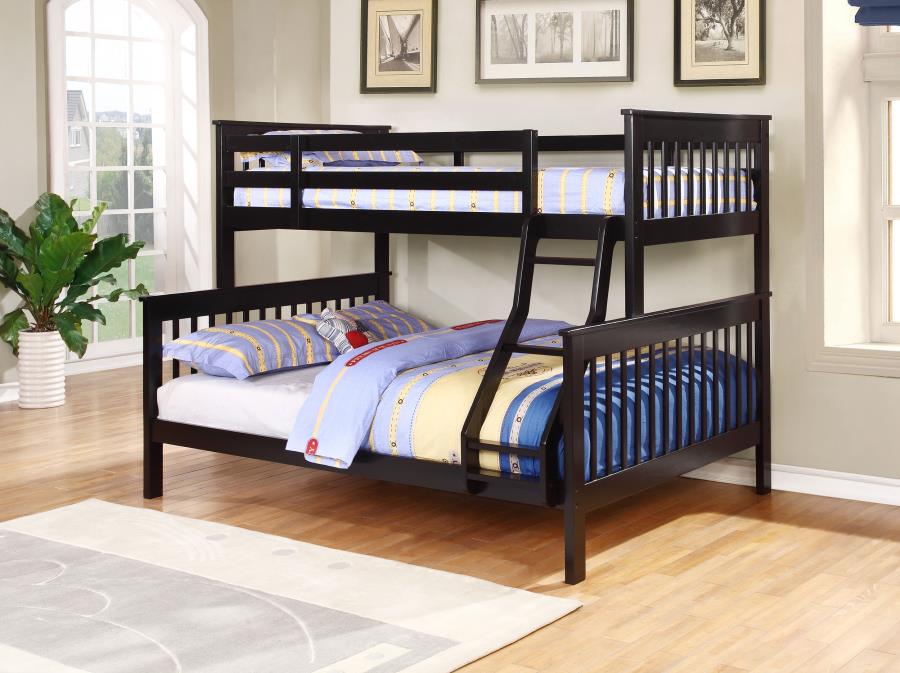 (image for) Chapman Wood Twin Over Full Bunk Bed Black