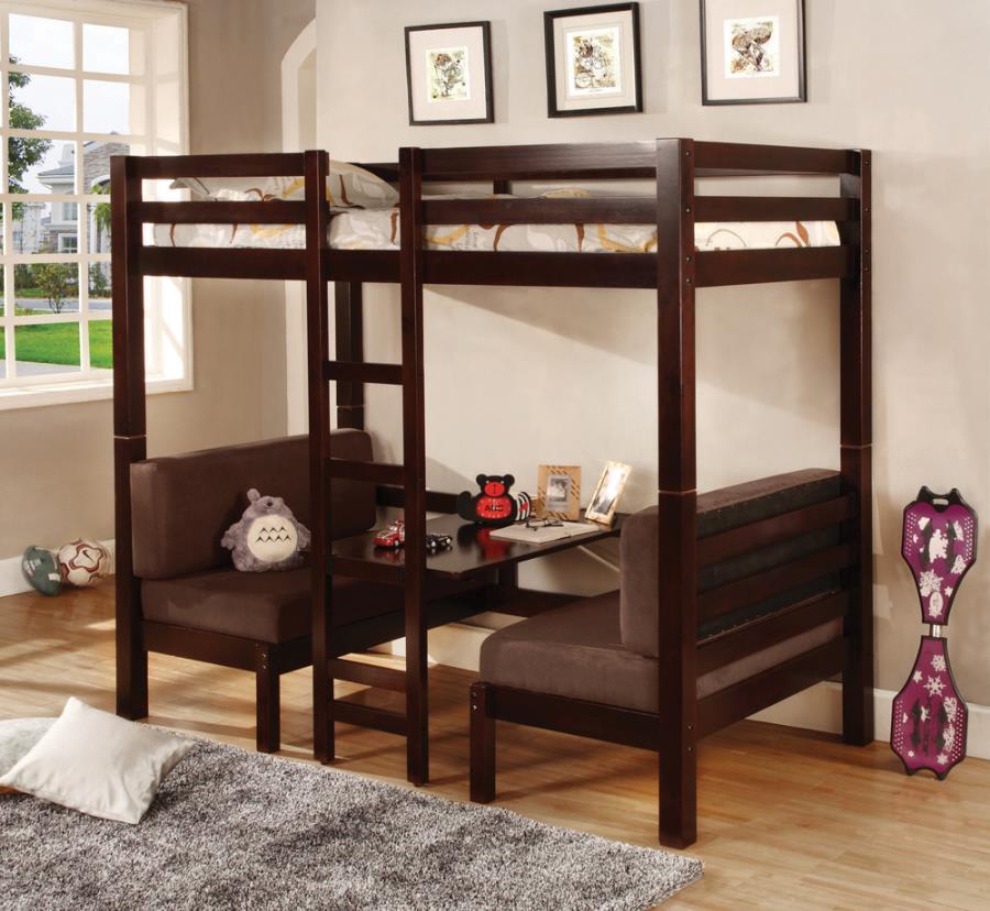 (image for) Joaquin Twin over Twin Convertible Loft Bed Brown