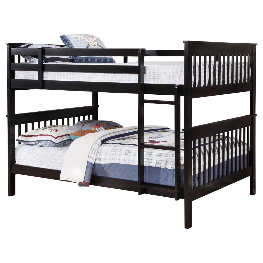 (image for) Chapman Wood Full Over Full Bunk Bed Black - Click Image to Close