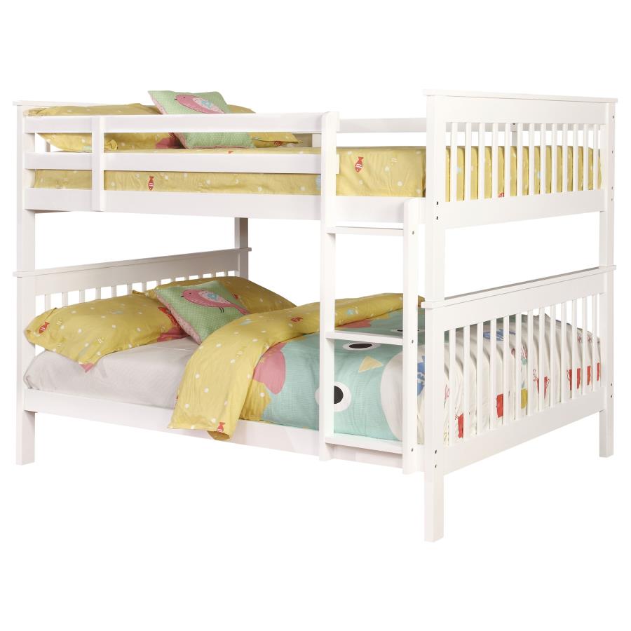 (image for) Chapman Wood Full Over Full Bunk Bed White - Click Image to Close