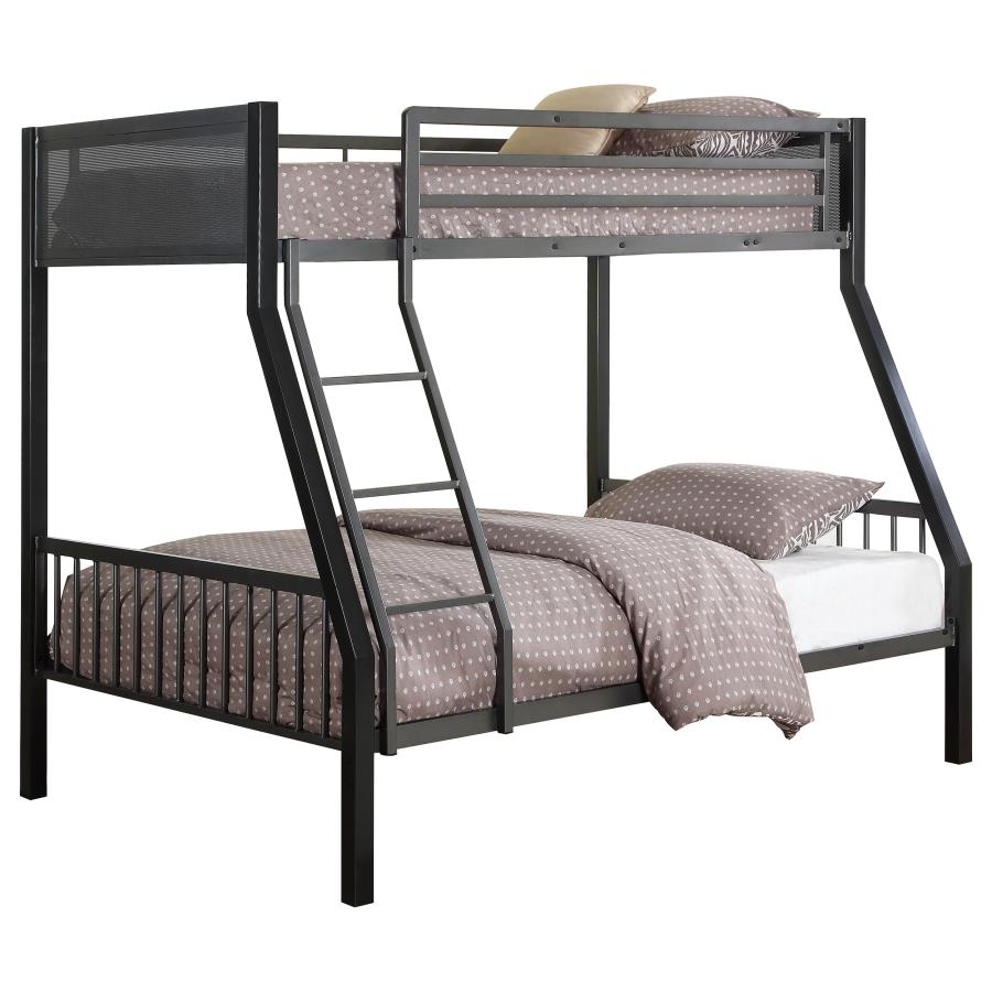 (image for) Meyers Metal Twin Over Full Bunk Bed Black - Click Image to Close