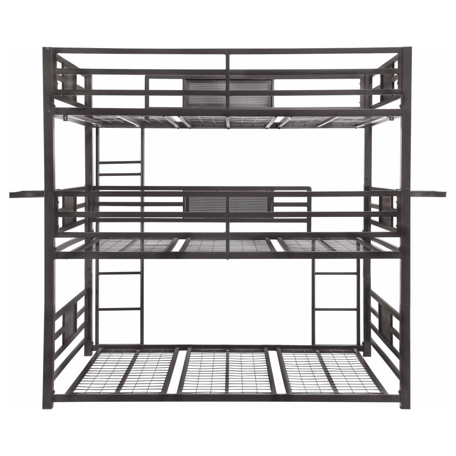 (image for) Rogen Metal Full Triple Bunk Bed Dark Bronze