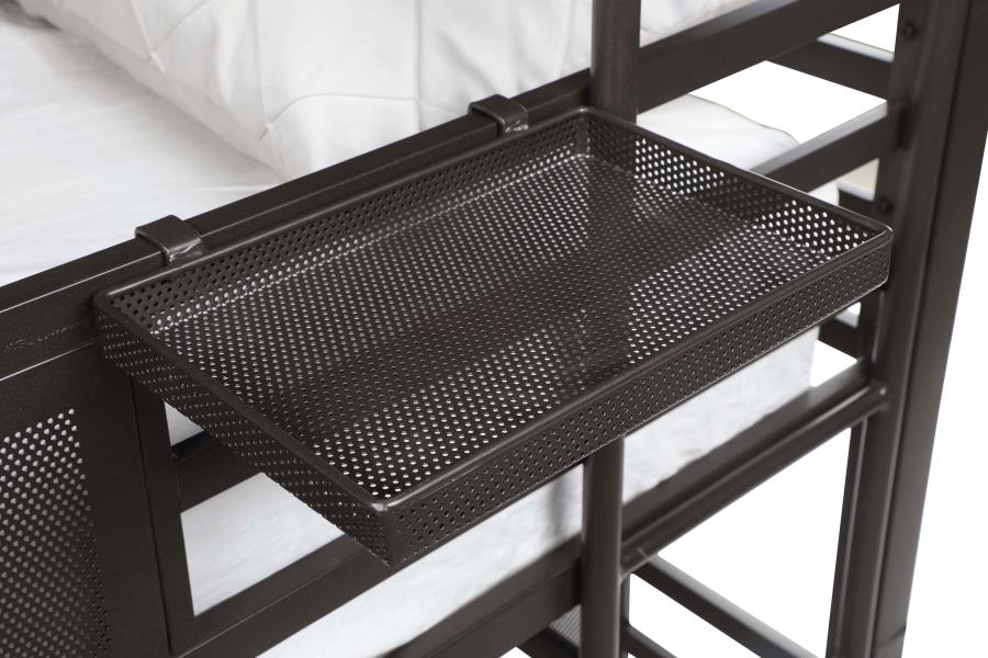 (image for) Rogen Metal Full Triple Bunk Bed Dark Bronze