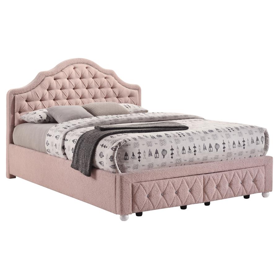 (image for) Ashleigh 44-inch Upholstered Full Storage Platform Bed Pink