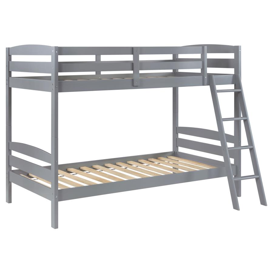 (image for) Rhea Wood Twin Over Twin Bunk Bed Grey - Click Image to Close