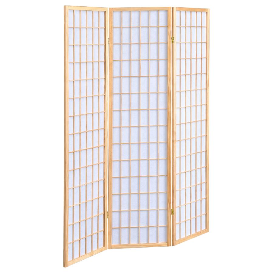 (image for) Carrie 3-Panel Room Divider Folding Shoji Screen Natural - Click Image to Close