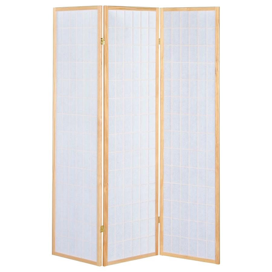 (image for) Carrie 3-Panel Room Divider Folding Shoji Screen Natural