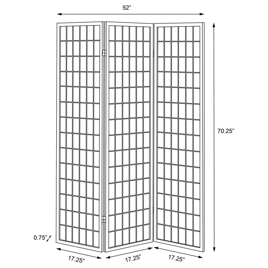 (image for) Carrie 3-Panel Room Divider Folding Shoji Screen Natural