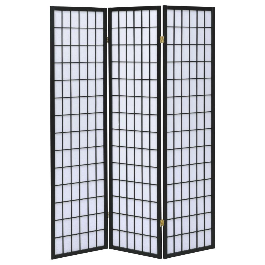 (image for) Carrie 3-Panel Room Divider Folding Shoji Screen Black