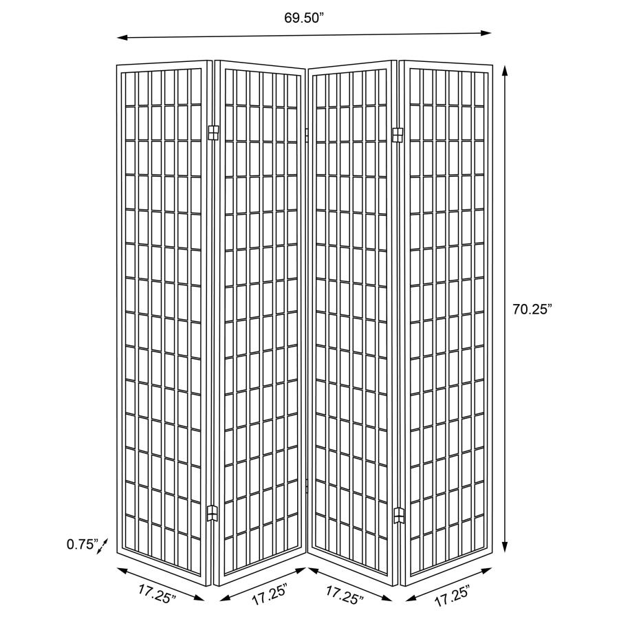 (image for) Roberto 4-Panel Room Divider Folding Shoji Screen Black