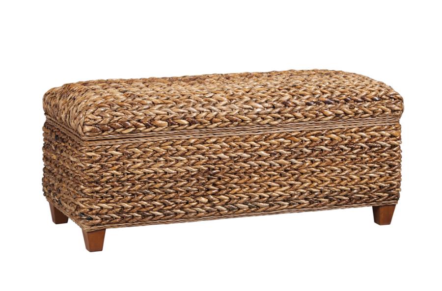 (image for) Laughton Hand-Woven Banana Leaf Storage Trunk Amber - Click Image to Close