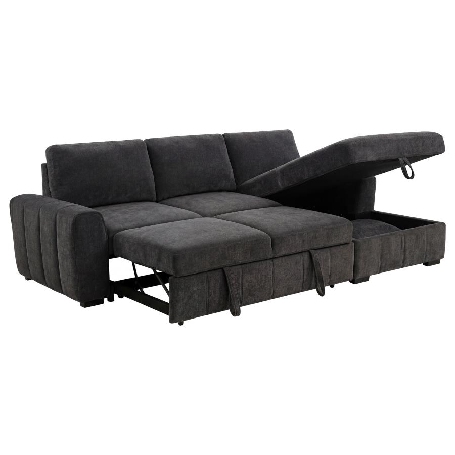 (image for) Pastrana Upholstered Sleeper Sectional Sofa RAF Chaise Grey
