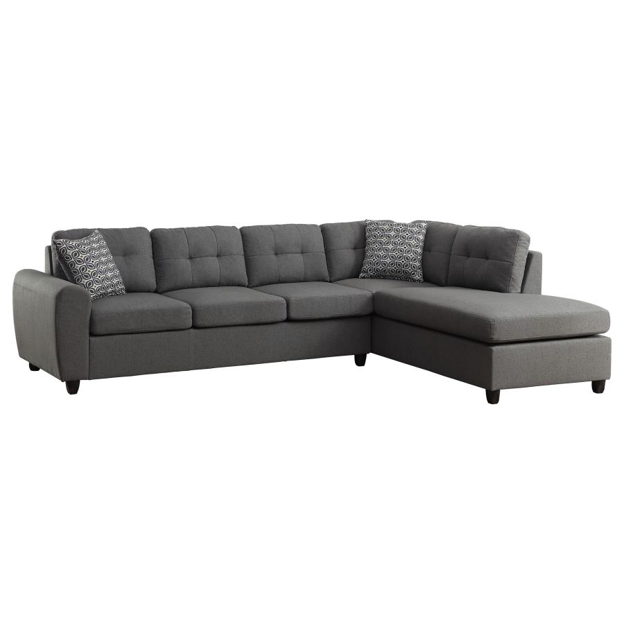 (image for) Stonenesse Sectional Sofa with Storage Ottoman Set Grey