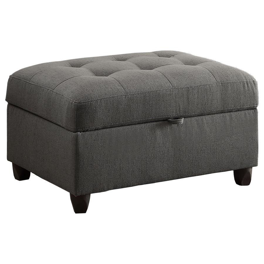 (image for) Stonenesse Rectangular Upholstered Storage Ottoman Grey - Click Image to Close