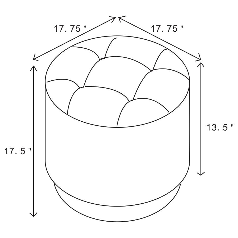 (image for) Bowman Round Upholstered Tufted Swivel Ottoman Grey