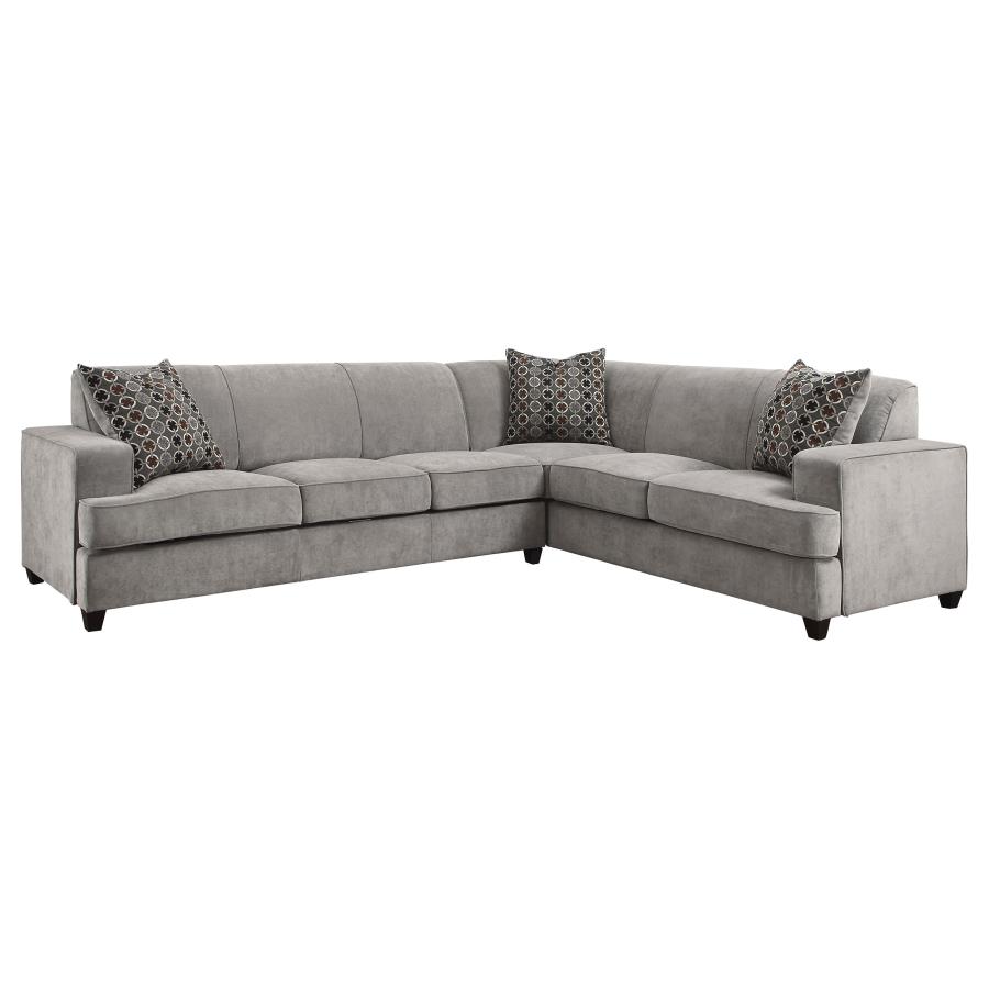 (image for) Tess L-shape Sleeper Sectional Grey - Click Image to Close