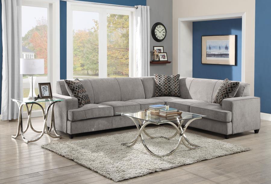 (image for) Tess L-shape Sleeper Sectional Grey