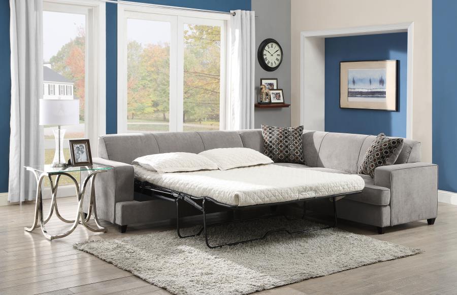 (image for) Tess L-shape Sleeper Sectional Grey