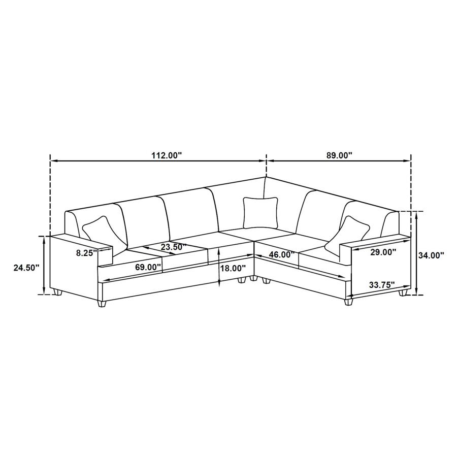 (image for) Tess L-shape Sleeper Sectional Grey