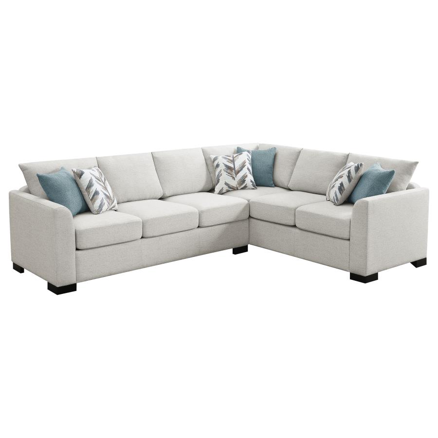 (image for) Ashford Chenille Upholstered Sleeper Sectional Sofa Greige - Click Image to Close