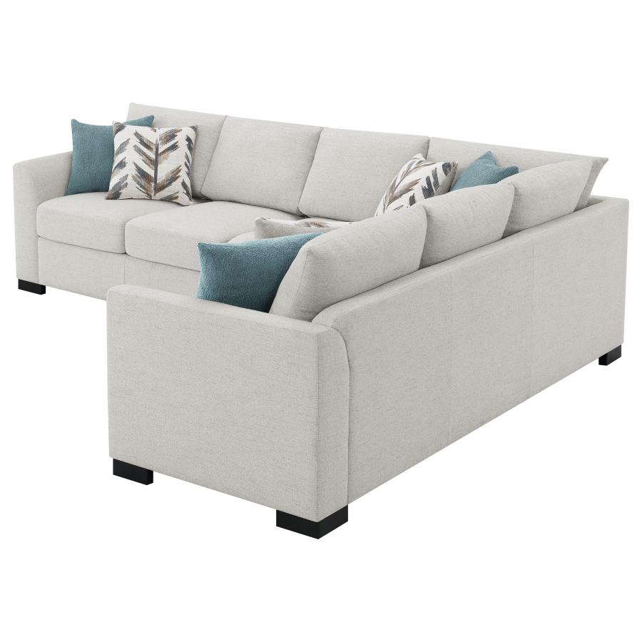 (image for) Ashford Chenille Upholstered Sleeper Sectional Sofa Greige