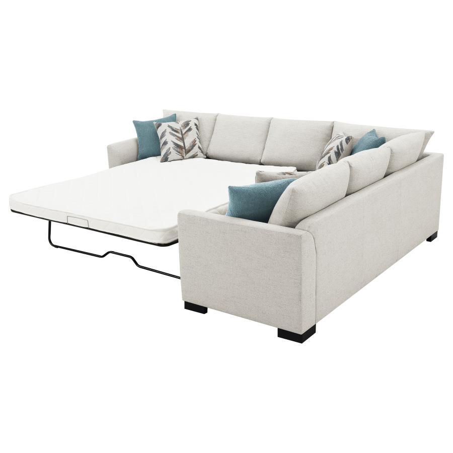 (image for) Ashford Chenille Upholstered Sleeper Sectional Sofa Greige